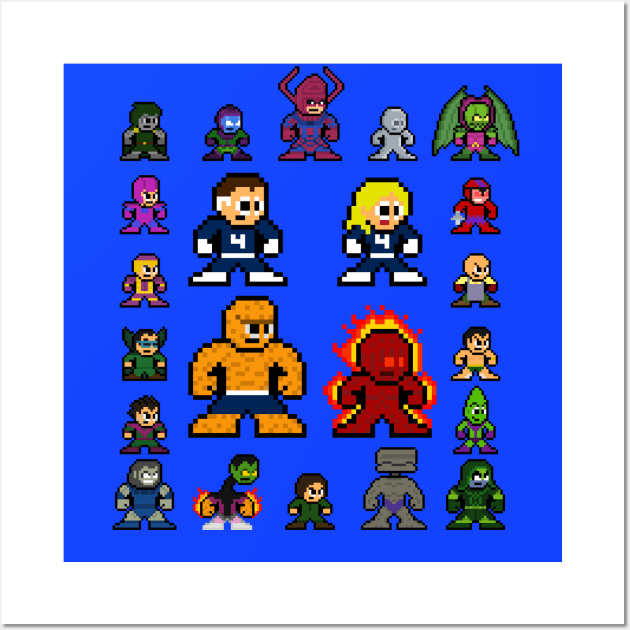 8bit Fantastic Heroes Pixel Sprites Wall Art by 8-BitHero